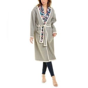 TANYA TAYLOR Cadence Coat Reversible Gray Floral Jacket Wool Size XS/S $765 NWT
